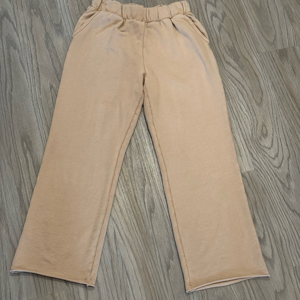 Aerie Wide Leg Lounge Pant Medium Tab Khaki Sweatpants Wide Leg Medium